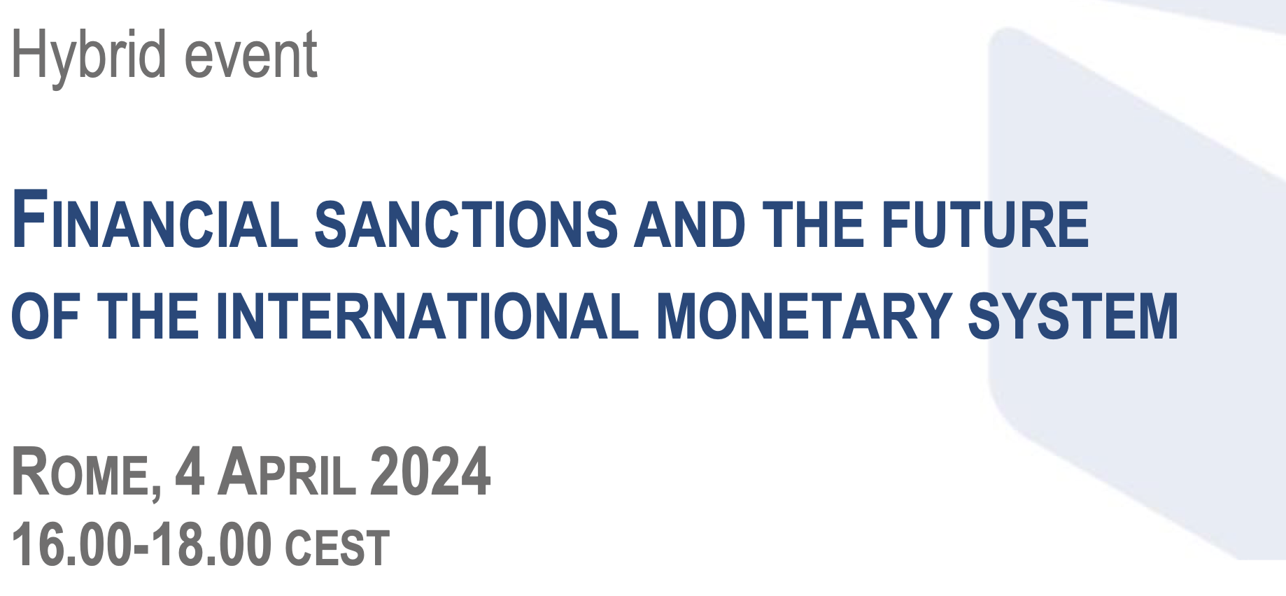 Financial sanctions and the future of the international monetary system